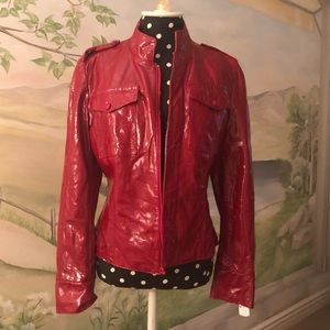 Anna Sui Red Leather Jacket NWOT